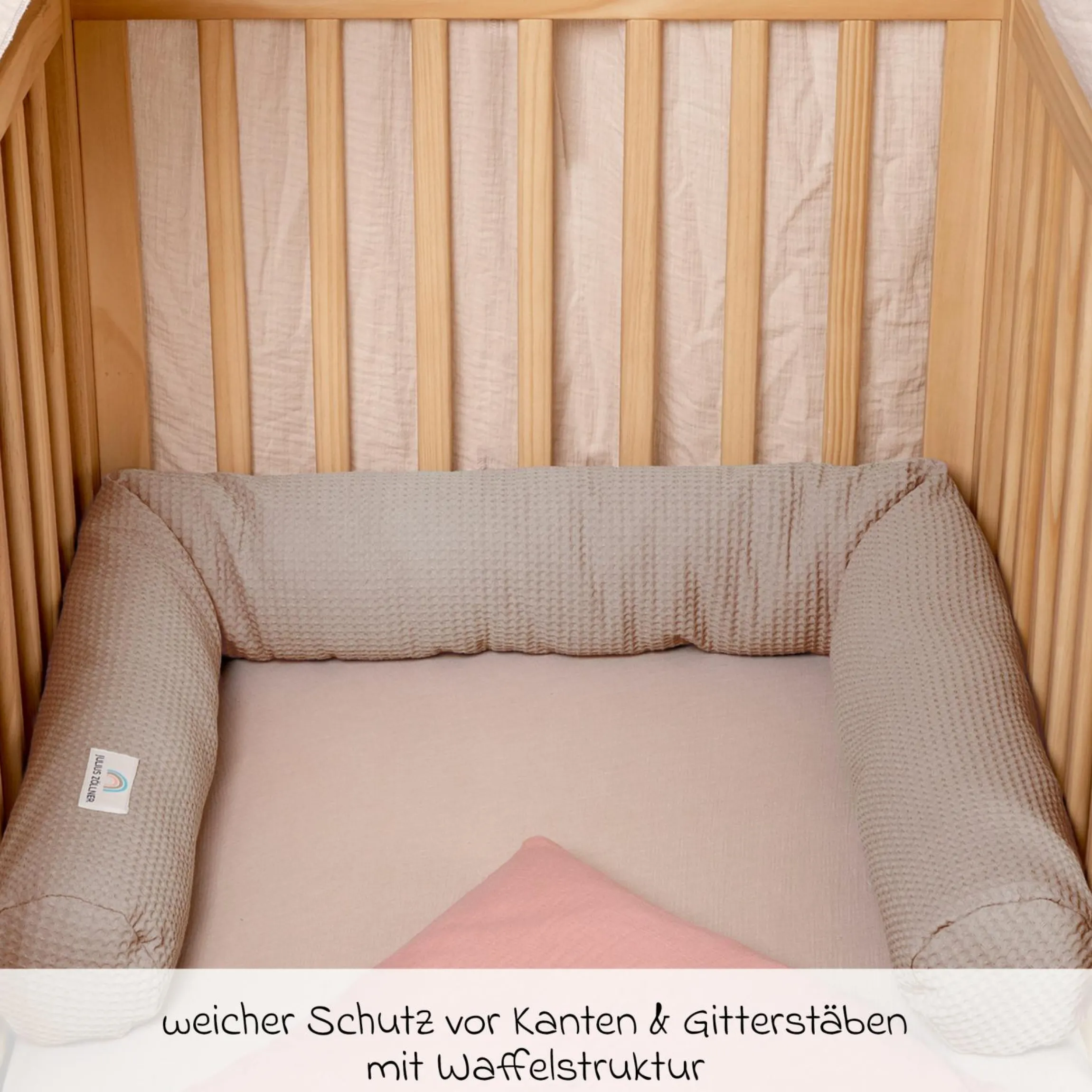 Bettschlange Waffelpique 180 cm - Nougat
