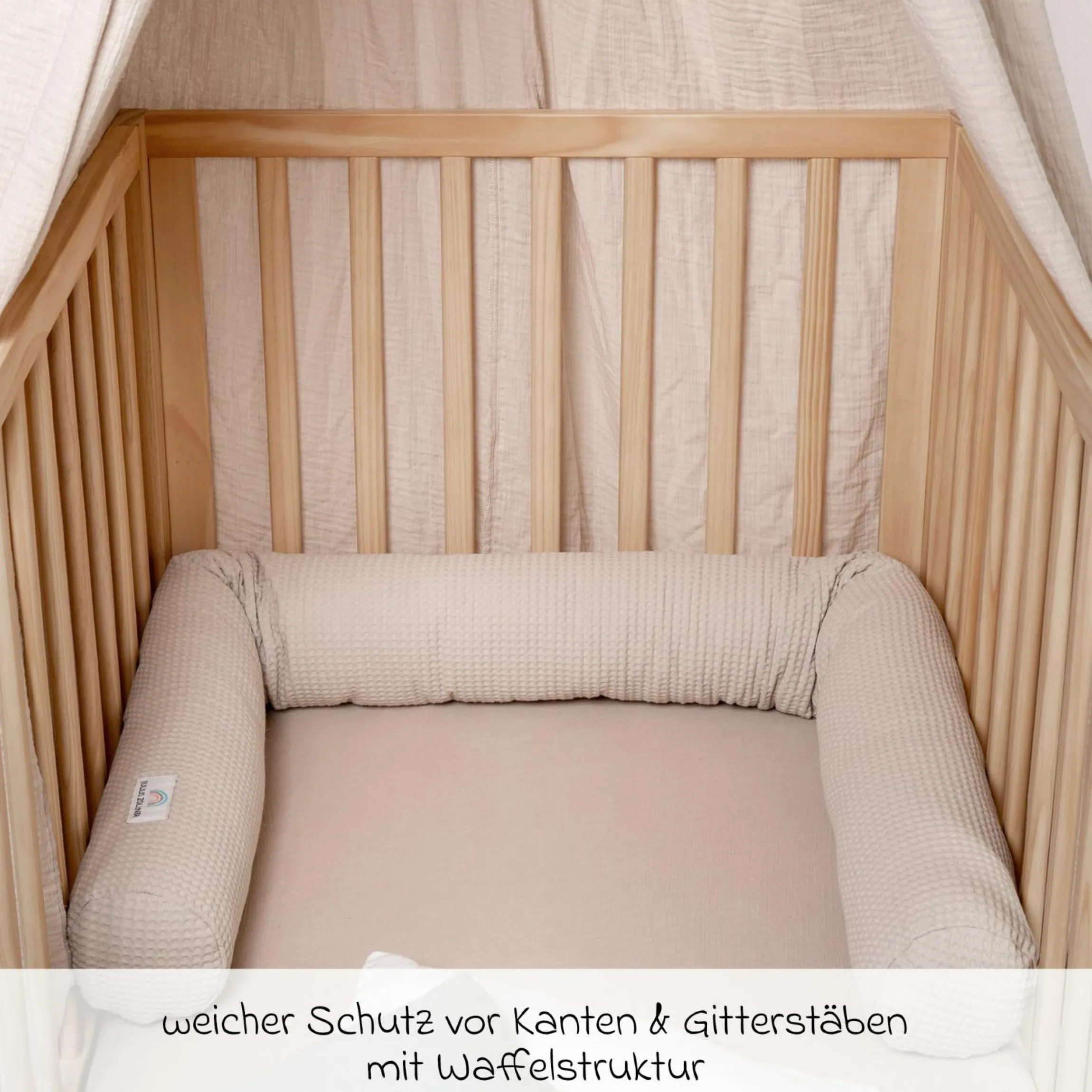 Bettschlange Waffelpique 180 cm - Seashell