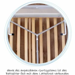 Bettschutzgitter By My Side XL 150 cm - Weiß Grau