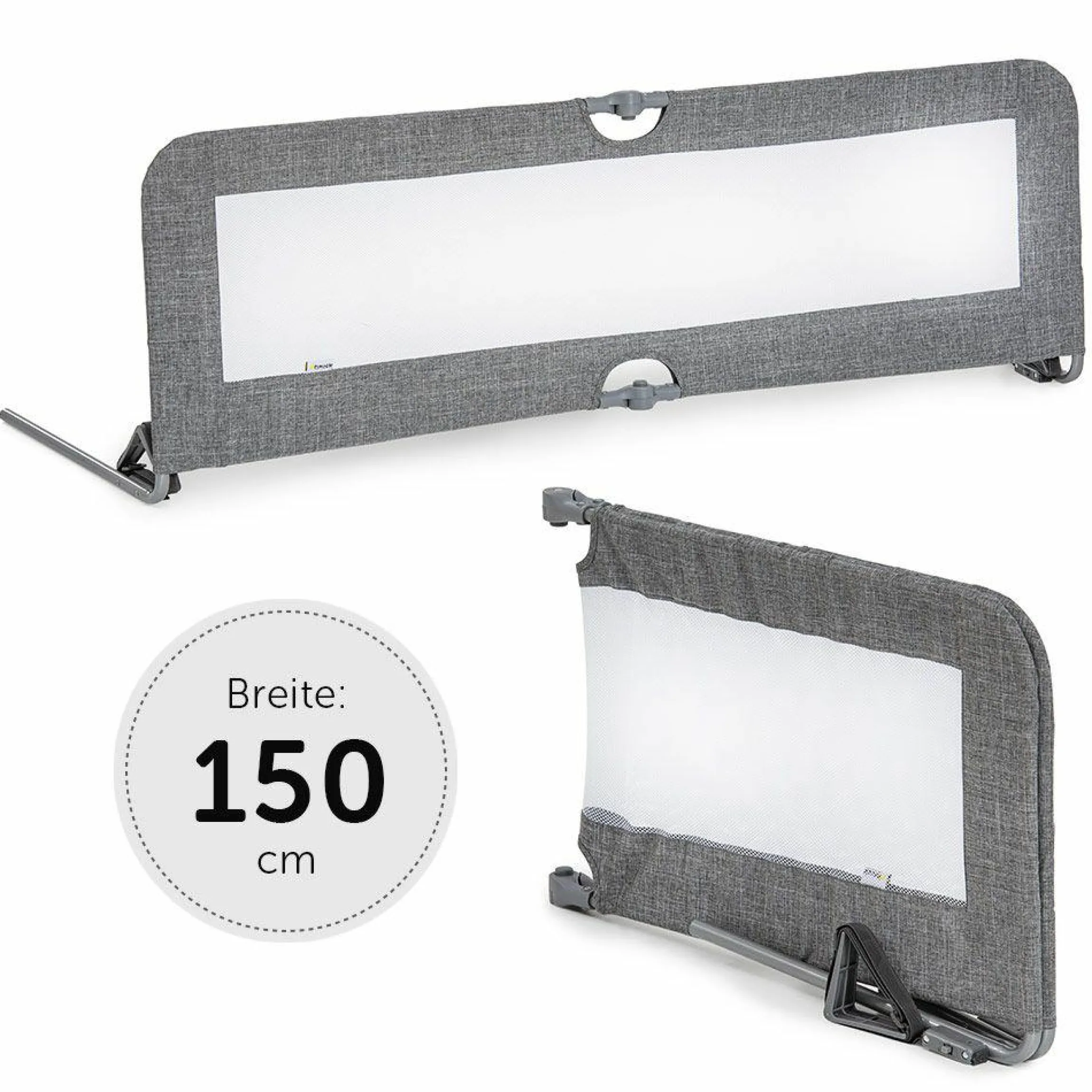 Bettschutzgitter Sleep'n Safe Plus XL 150 cm - Melange Grey