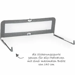 Bettschutzgitter Sleep'n Safe Plus XL 150 cm - Melange Grey