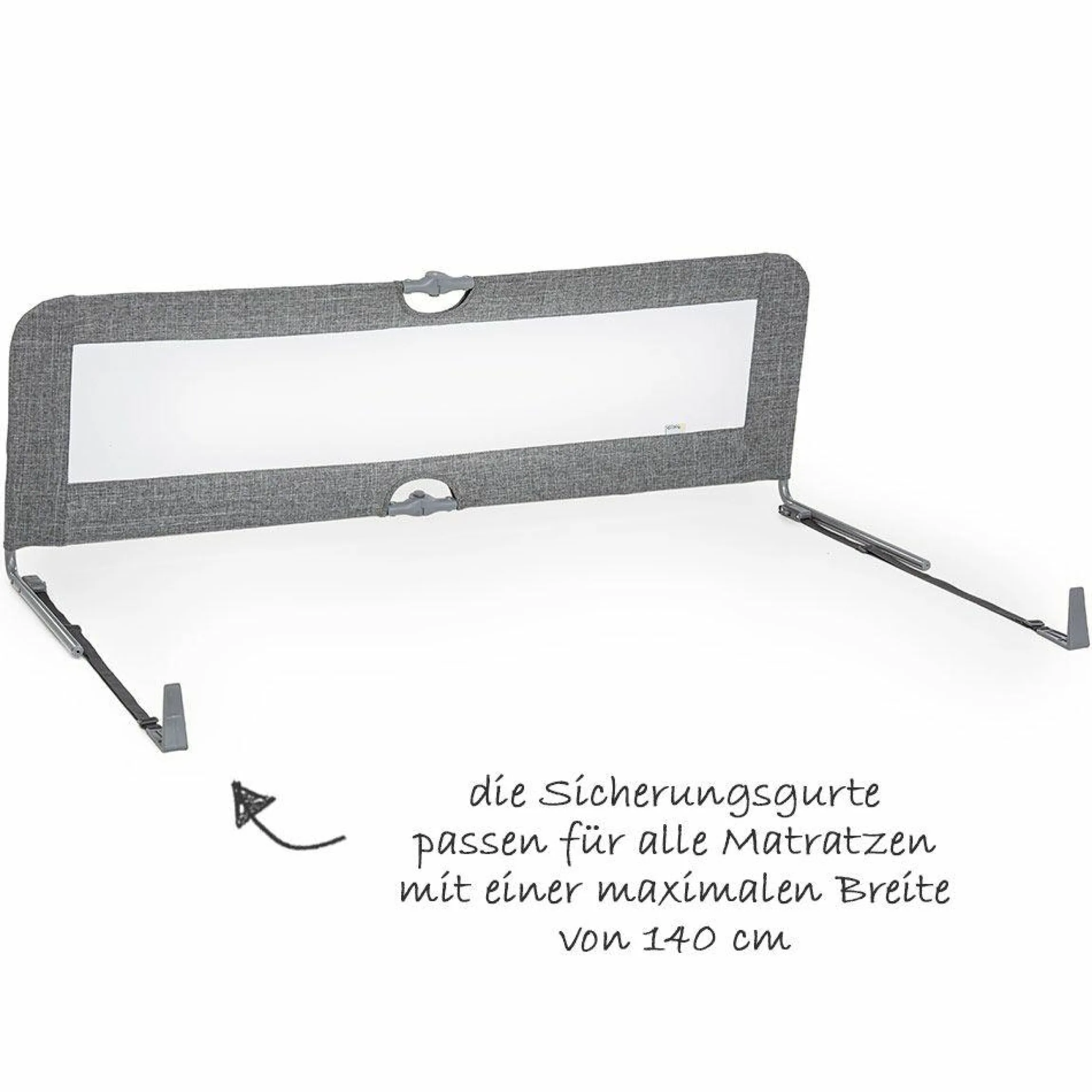 Bettschutzgitter Sleep'n Safe Plus XL 150 cm - Melange Grey