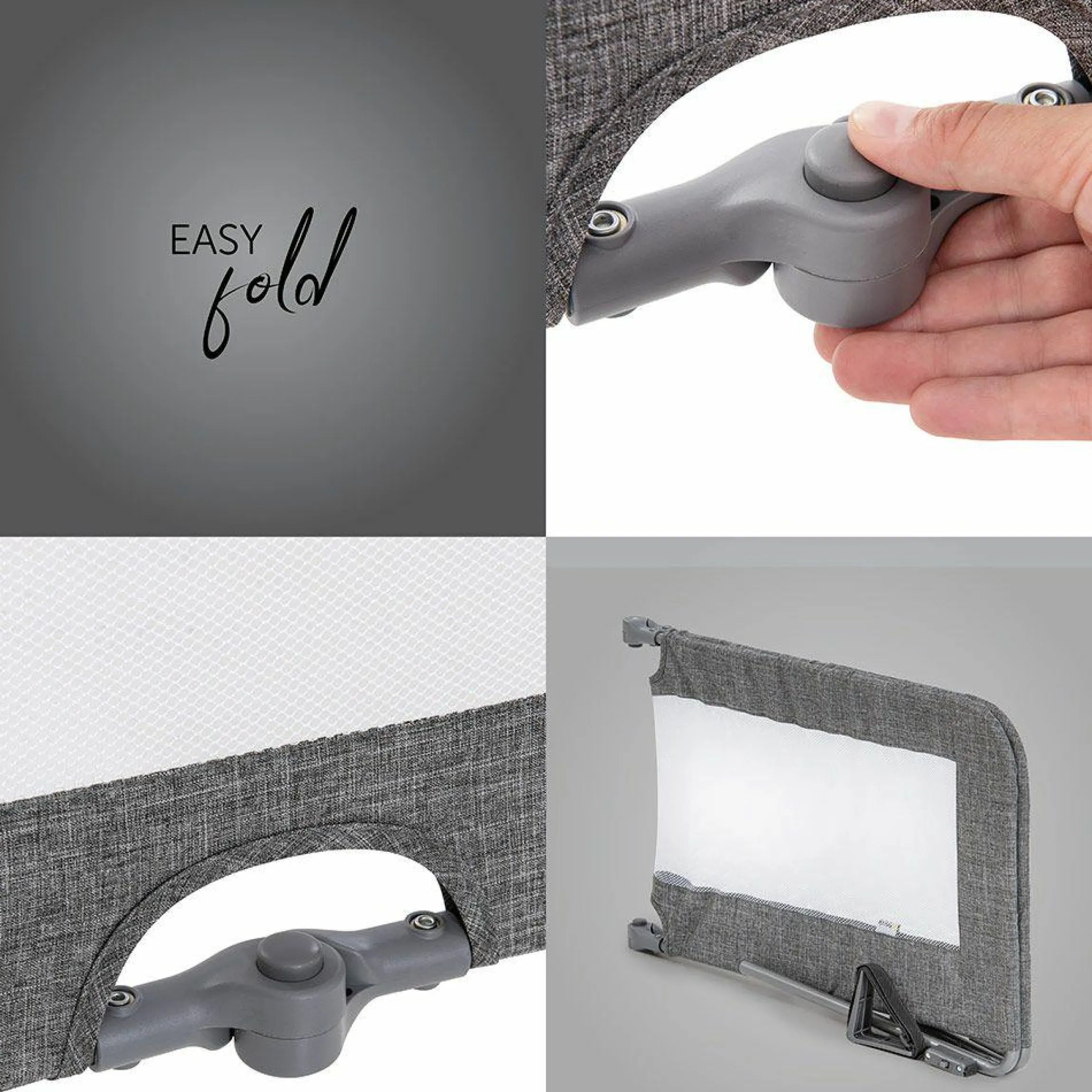 Bettschutzgitter Sleep'n Safe Plus XL 150 cm - Melange Grey