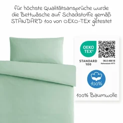 Bettwäsche 100 x 135 cm / 40 x 60 cm - Uni - Icegreen