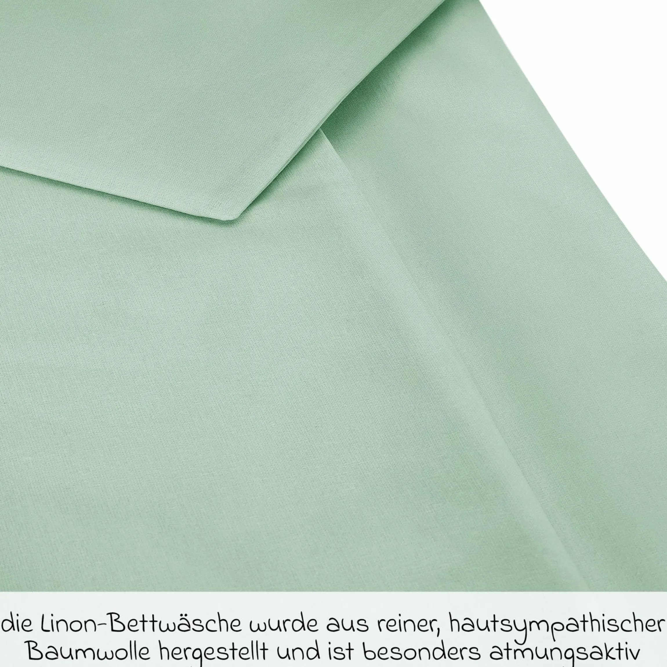 Bettwäsche 100 x 135 cm / 40 x 60 cm - Uni - Icegreen