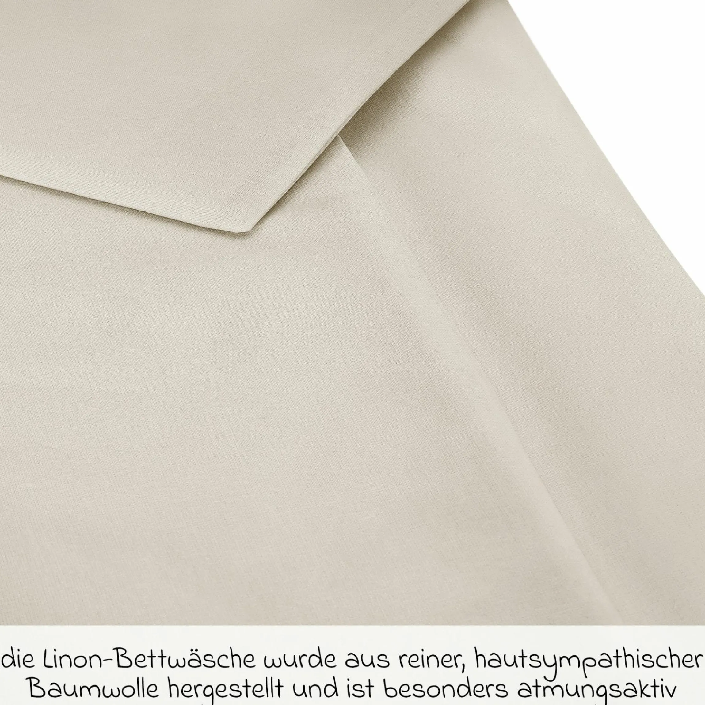 Bettwäsche 100 x 135 cm / 40 x 60 cm - Uni - Beige
