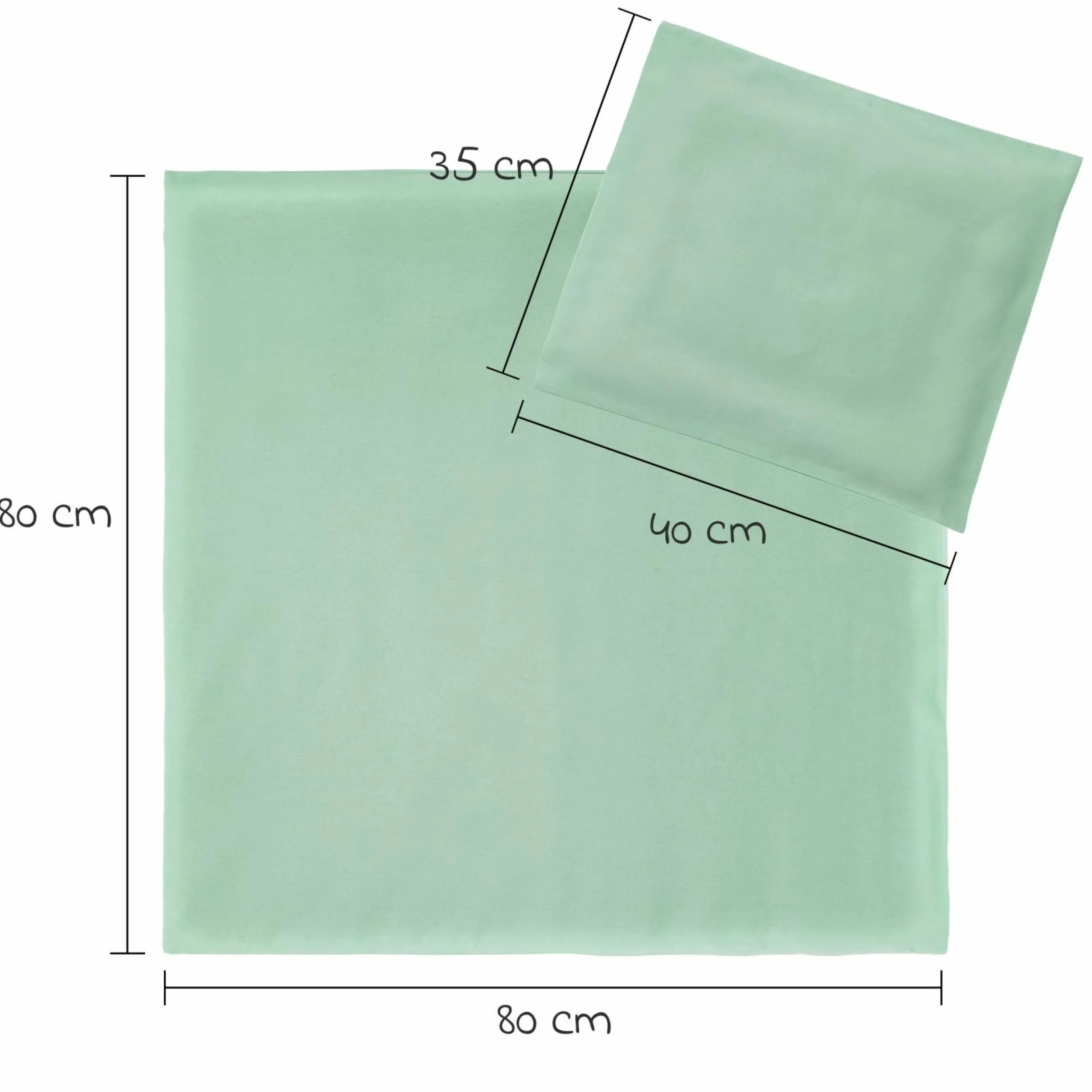 Bettwäsche 80 x 80 cm / 35 x 40 cm - Uni - Icegreen