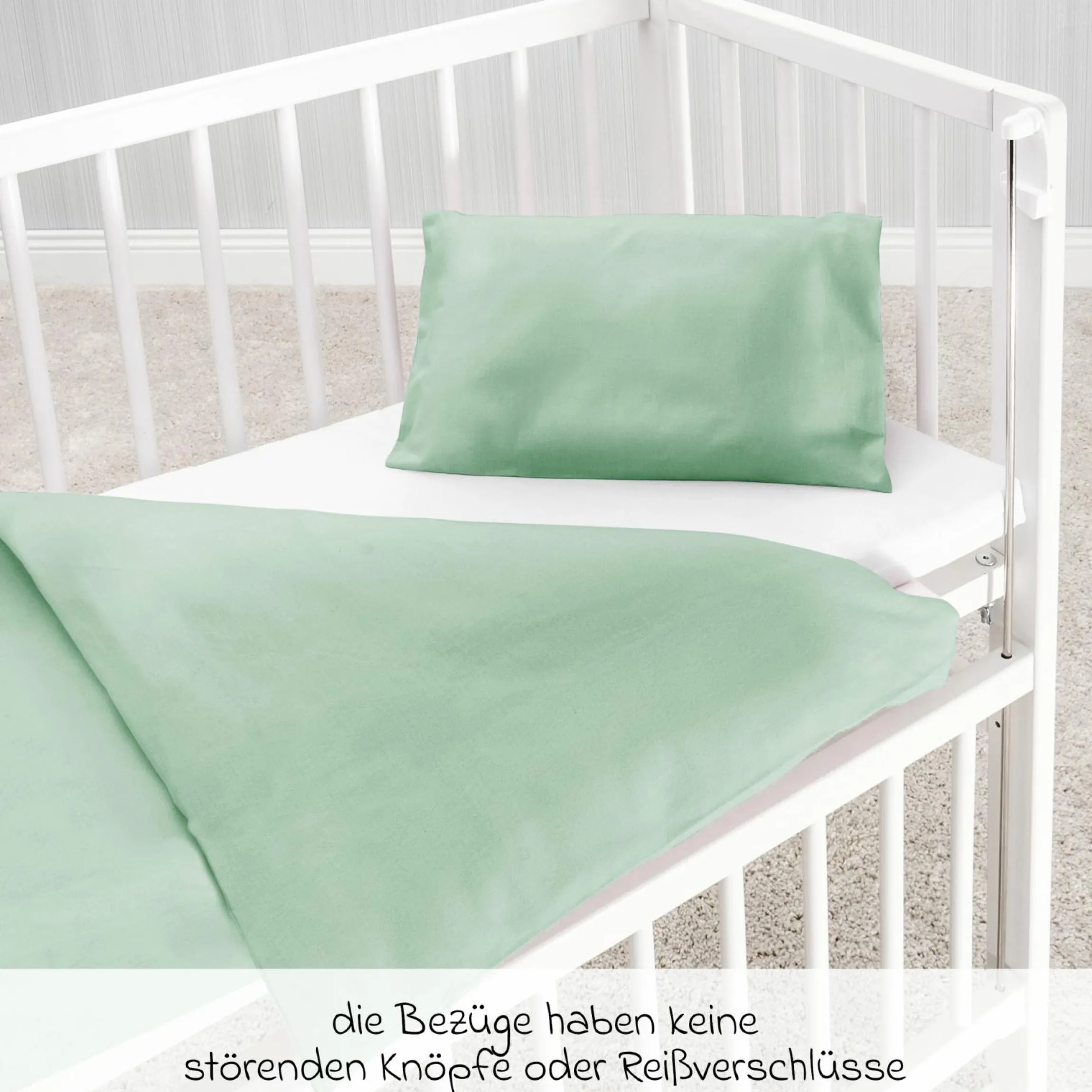 Bettwäsche 80 x 80 cm / 35 x 40 cm - Uni - Icegreen