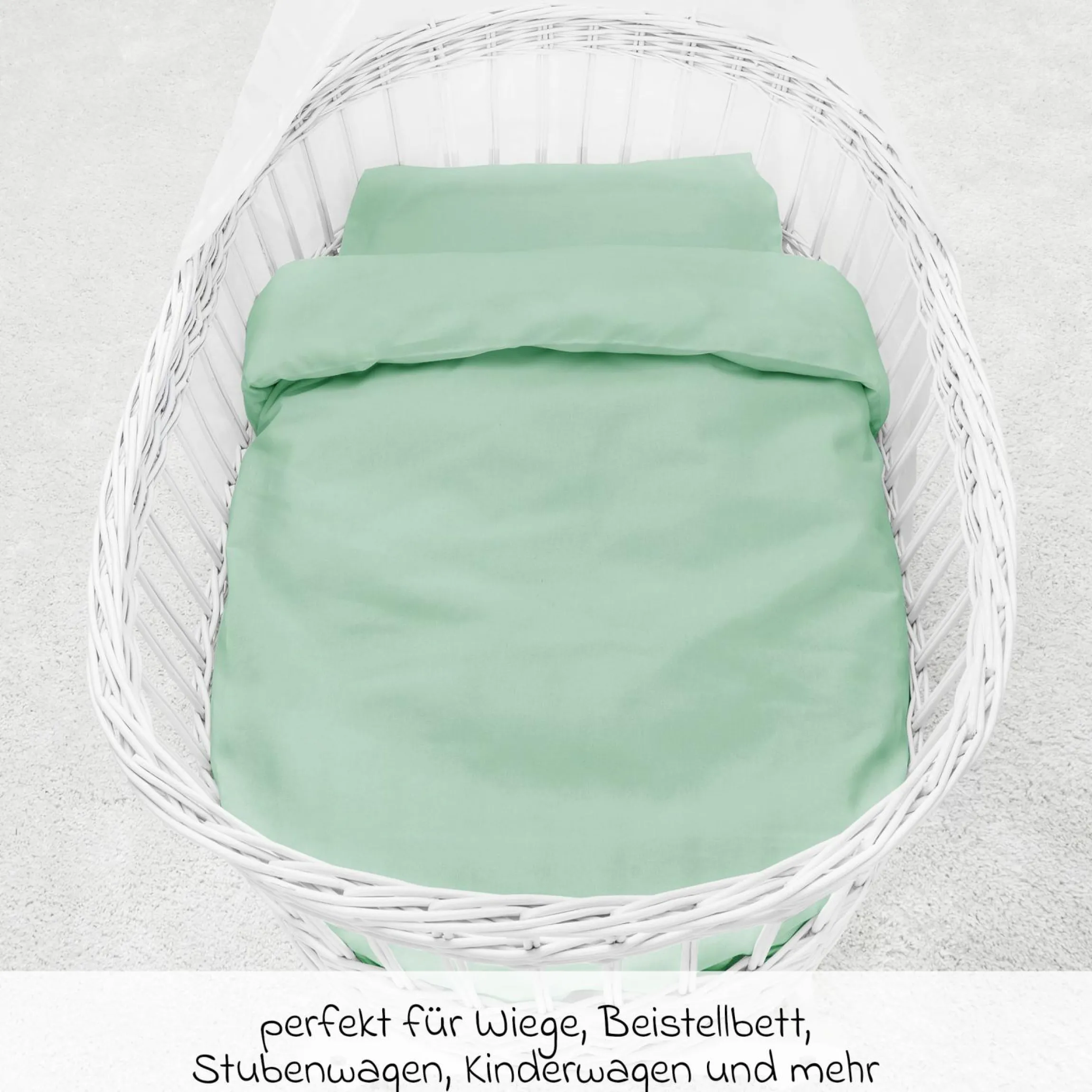 Bettwäsche 80 x 80 cm / 35 x 40 cm - Uni - Icegreen