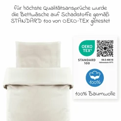 Bettwäsche 80 x 80 cm / 35 x 40 cm - Uni - Beige