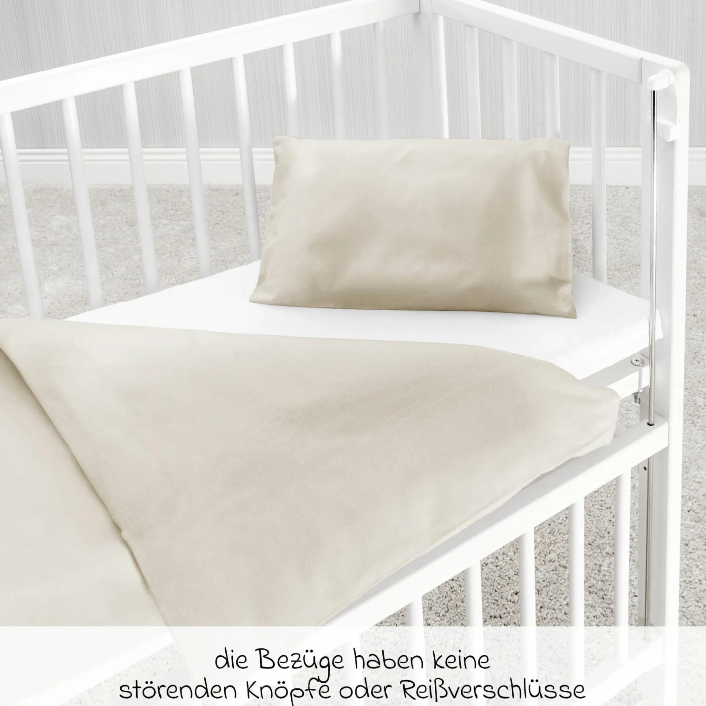 Bettwäsche 80 x 80 cm / 35 x 40 cm - Uni - Beige