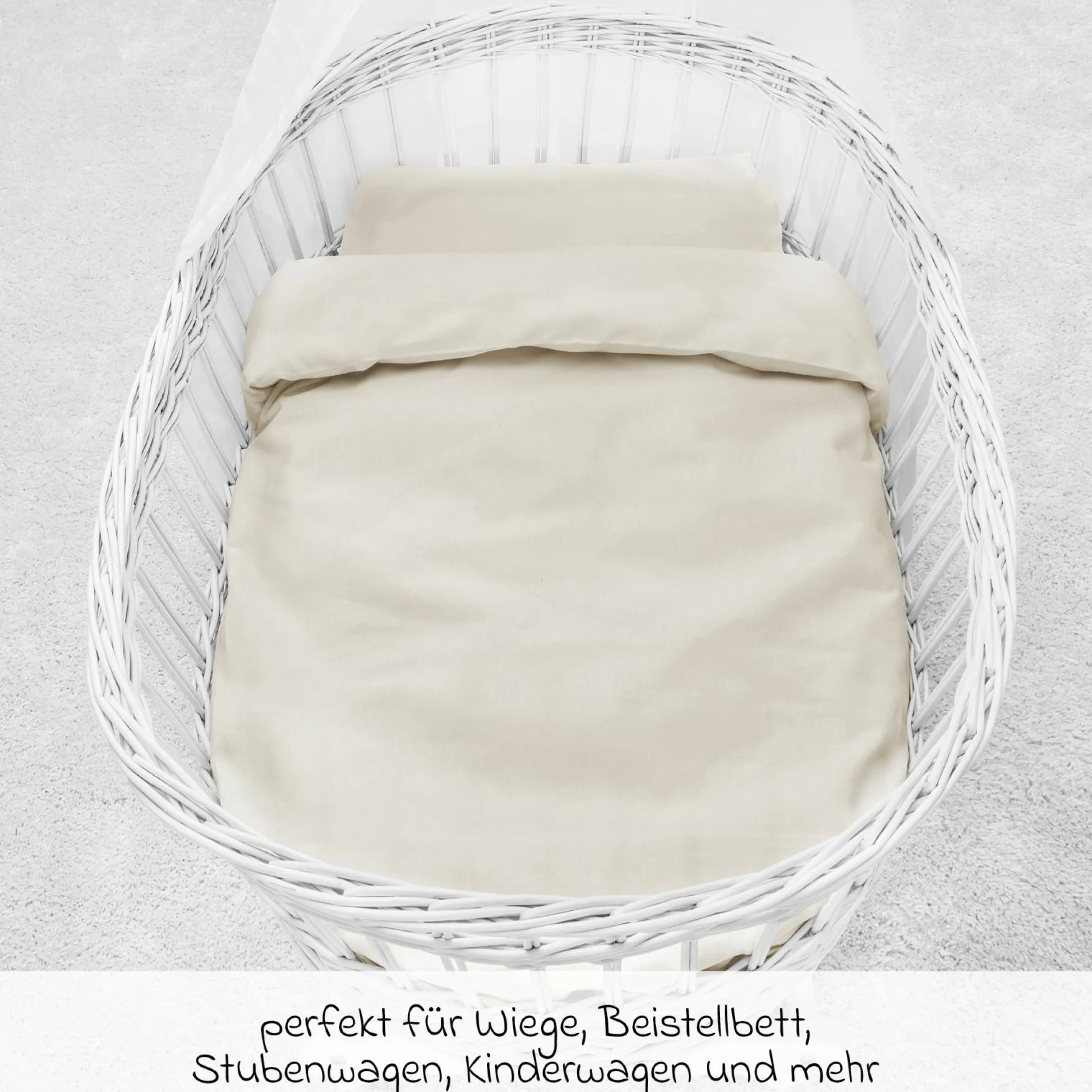 Bettwäsche 80 x 80 cm / 35 x 40 cm - Uni - Beige