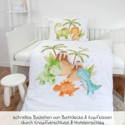 Bettwäsche Flanell 100 x 135 cm - Dinos