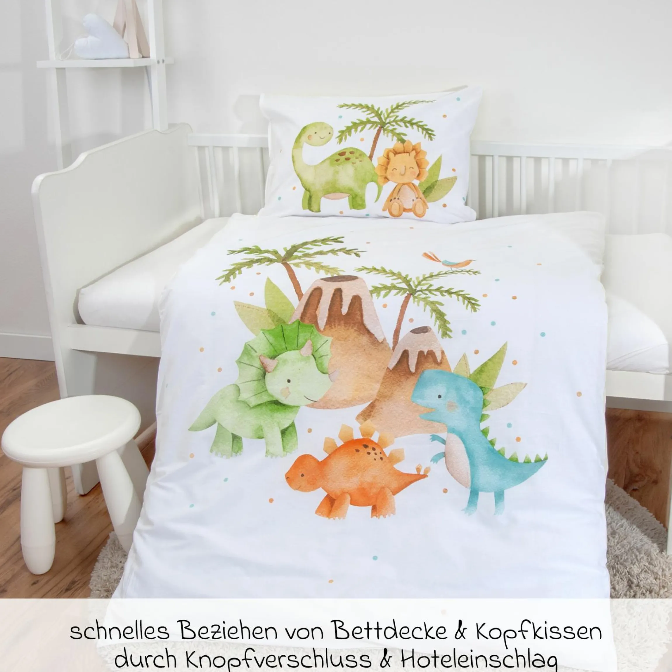 Bettwäsche Flanell 100 x 135 cm - Dinos