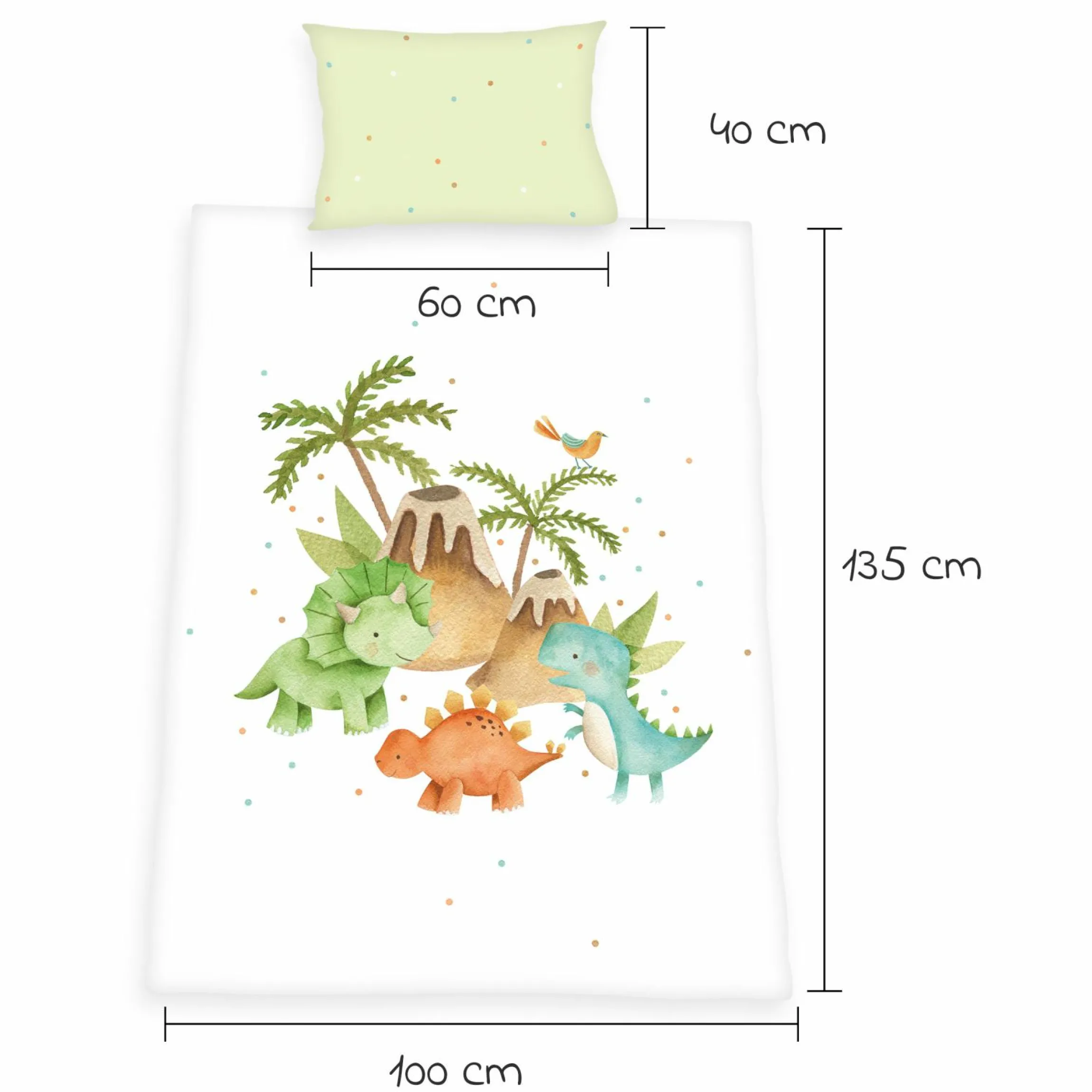 Bettwäsche Flanell 100 x 135 cm - Dinos