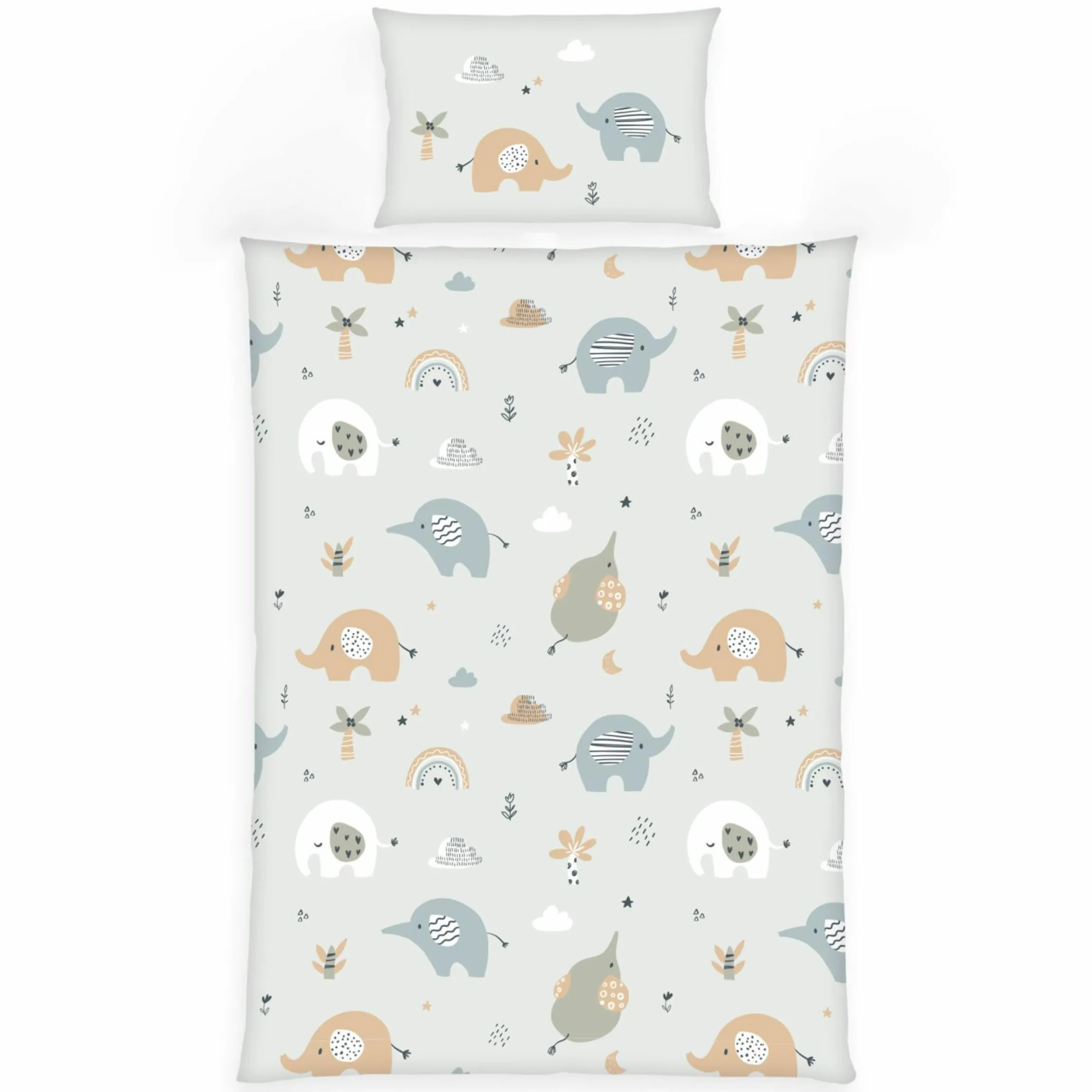 Bettwäsche Flanell 100 x 135 cm - Elephants