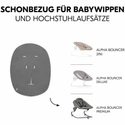 Bezug für Alpha Newborn Bouncer (atmungsaktiv & einfach waschbar) - Dark Grey