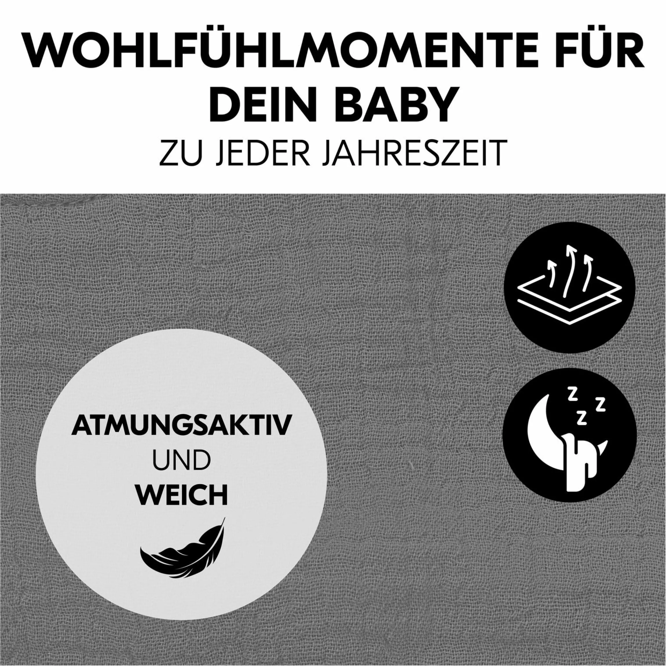 Bezug für Alpha Newborn Bouncer (atmungsaktiv & einfach waschbar) - Dark Grey