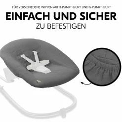 Bezug für Alpha Newborn Bouncer (atmungsaktiv & einfach waschbar) - Dark Grey