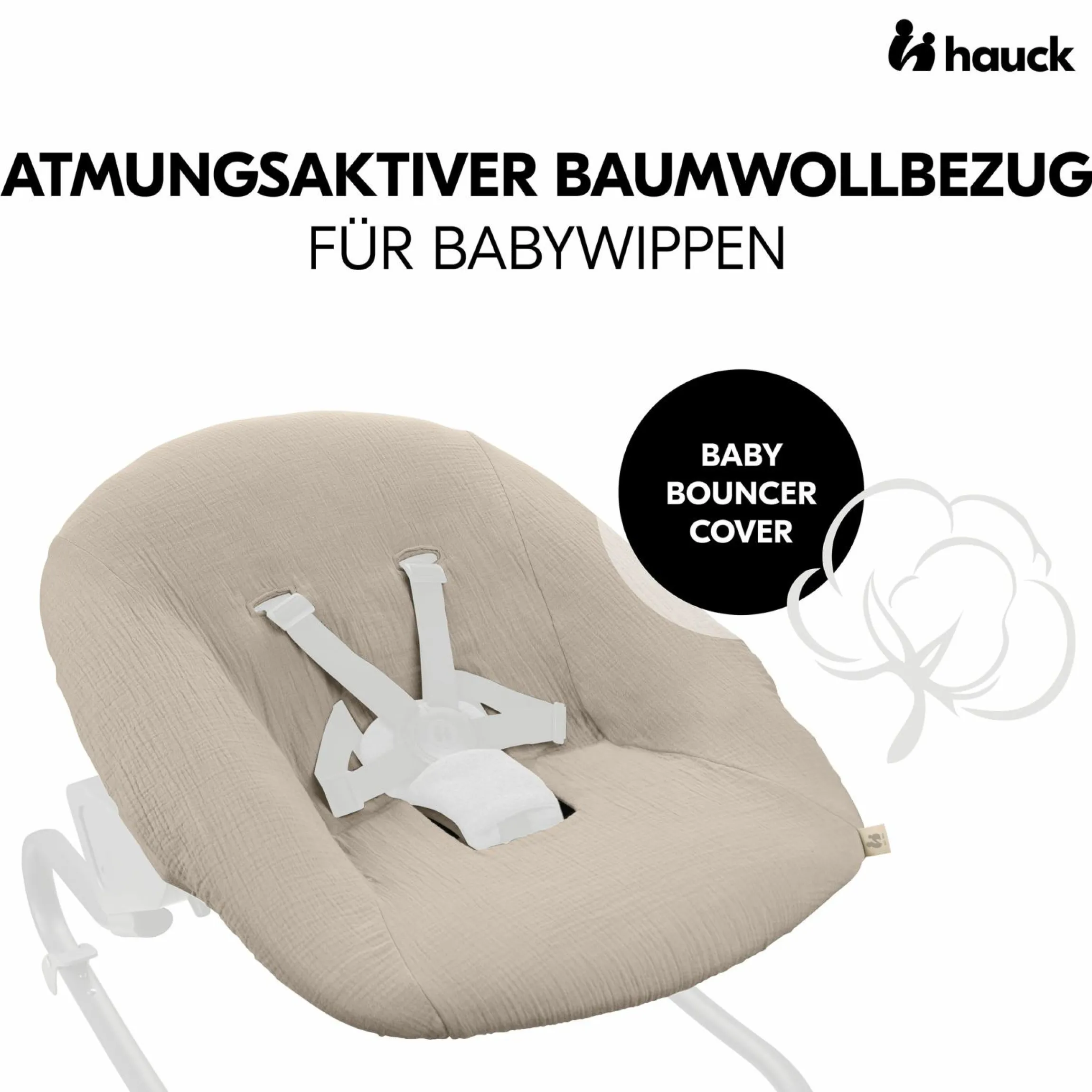 Bezug für Alpha Newborn Bouncer (atmungsaktiv & einfach waschbar) - Beige