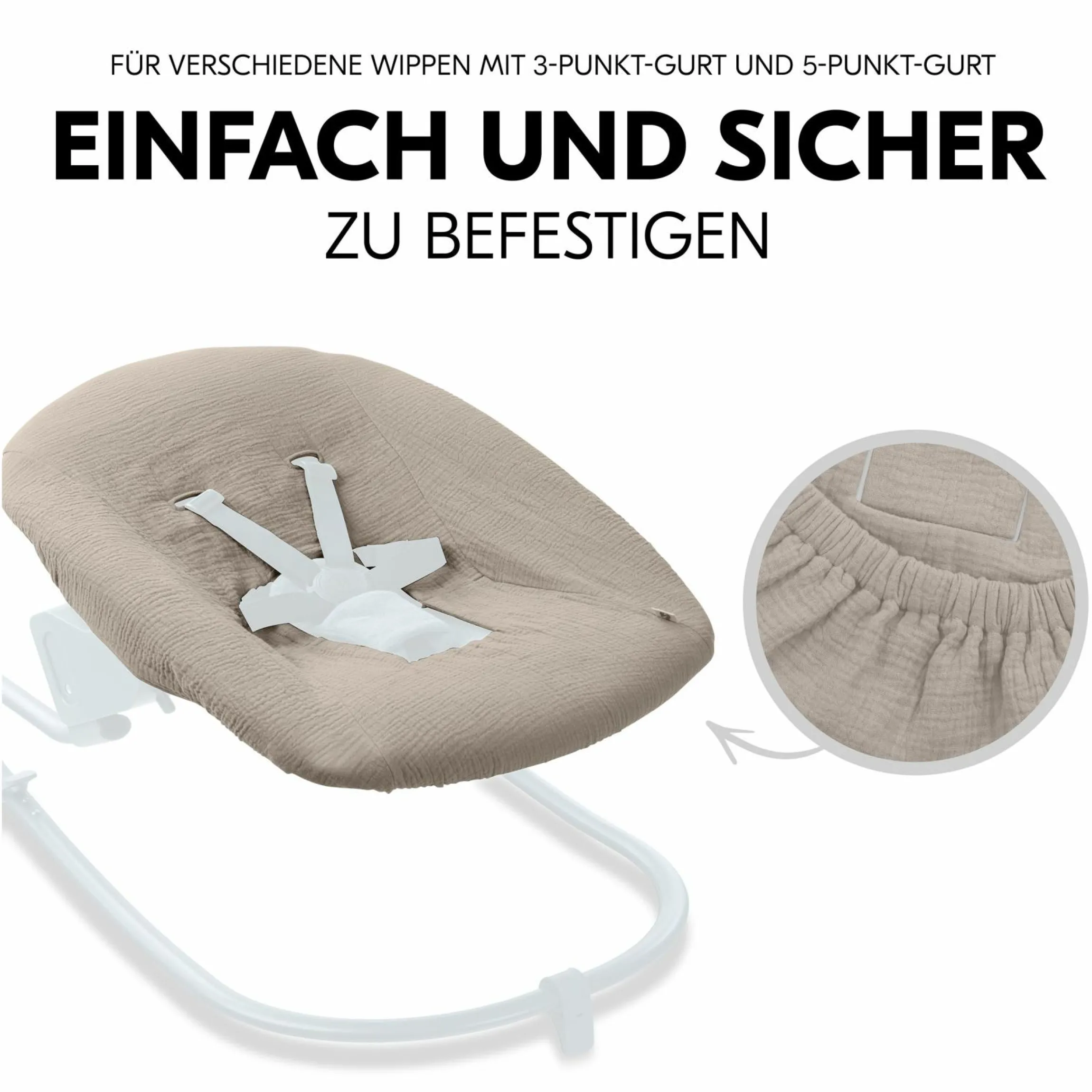 Bezug für Alpha Newborn Bouncer (atmungsaktiv & einfach waschbar) - Beige