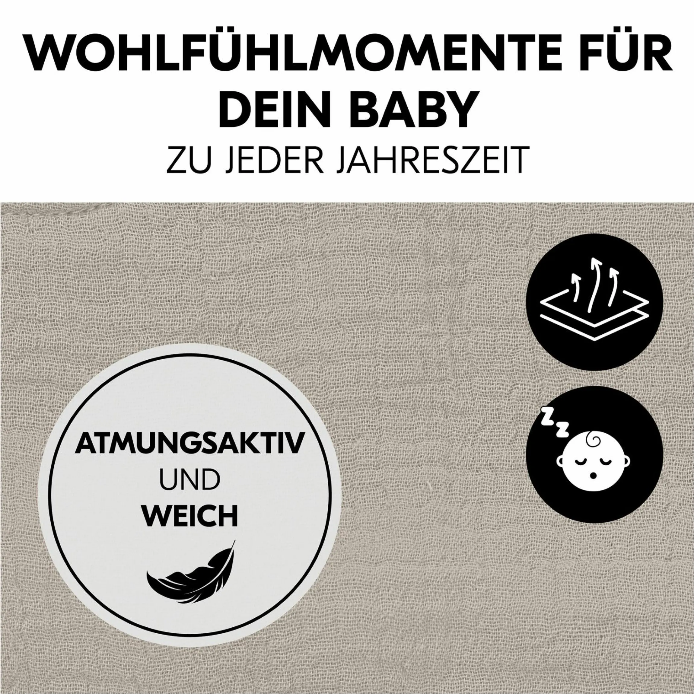 Bezug für Alpha Newborn Bouncer (atmungsaktiv & einfach waschbar) - Beige