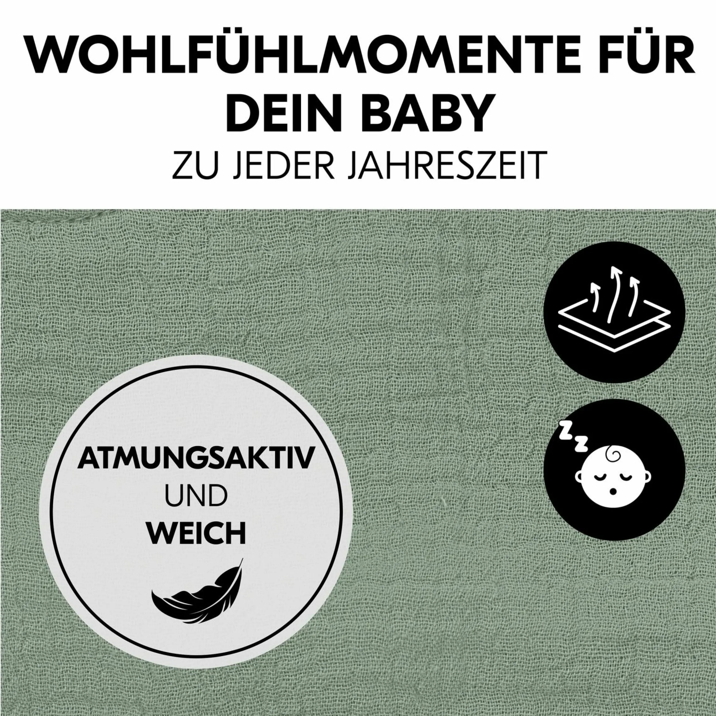 Bezug für Alpha Newborn Bouncer (atmungsaktiv & einfach waschbar) - Sage