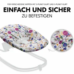 Bezug für Alpha Newborn Bouncer (atmungsaktiv & einfach waschbar) - Floral Beige