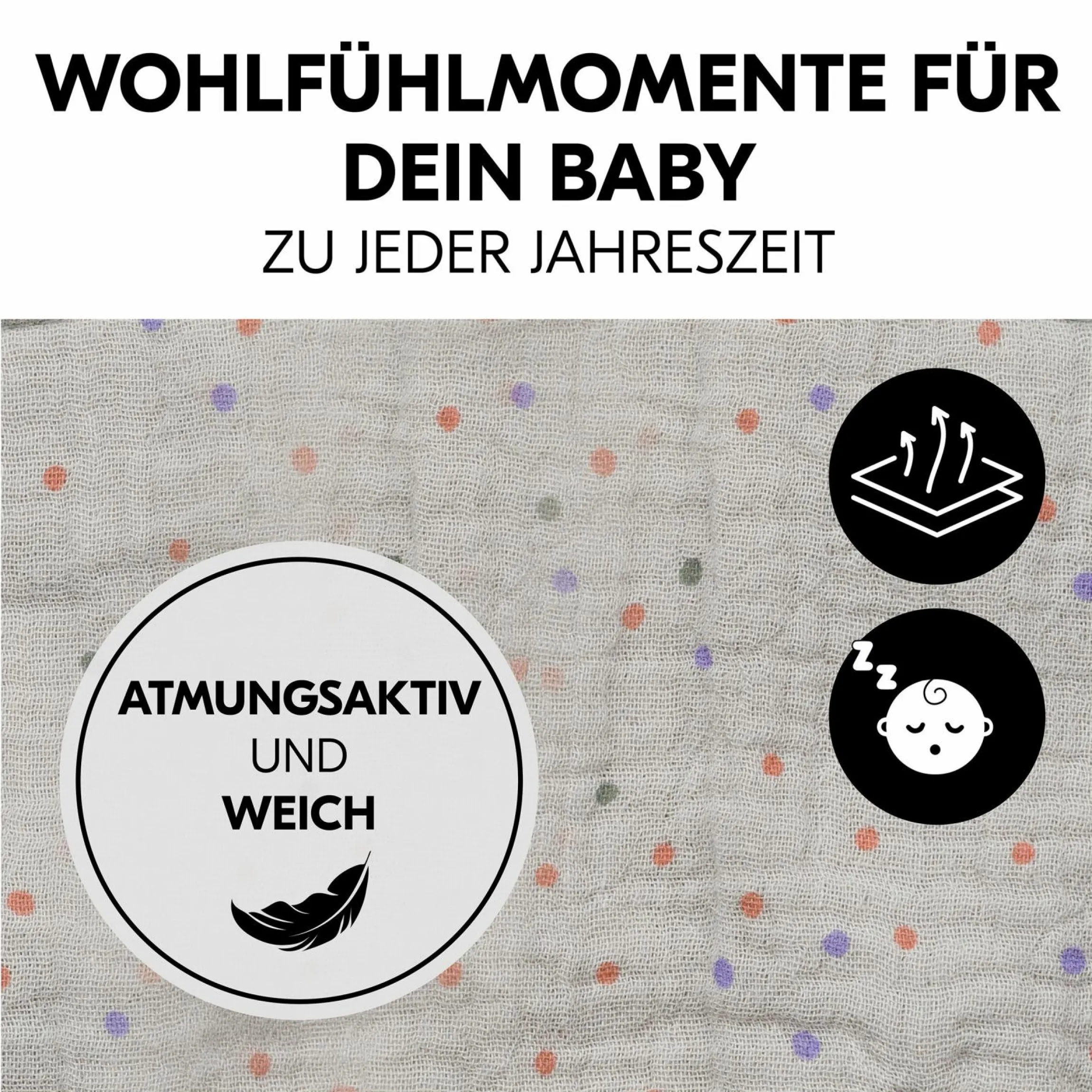 Bezug für Alpha Newborn Bouncer (atmungsaktiv & einfach waschbar) - Beige Dots