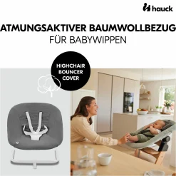 Bezug für Highchair Bouncer (atmungsaktiv & einfach waschbar) - Dark Grey