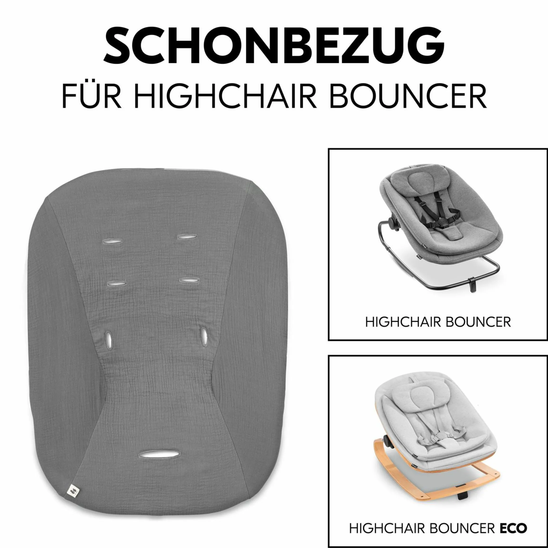 Bezug für Highchair Bouncer (atmungsaktiv & einfach waschbar) - Dark Grey
