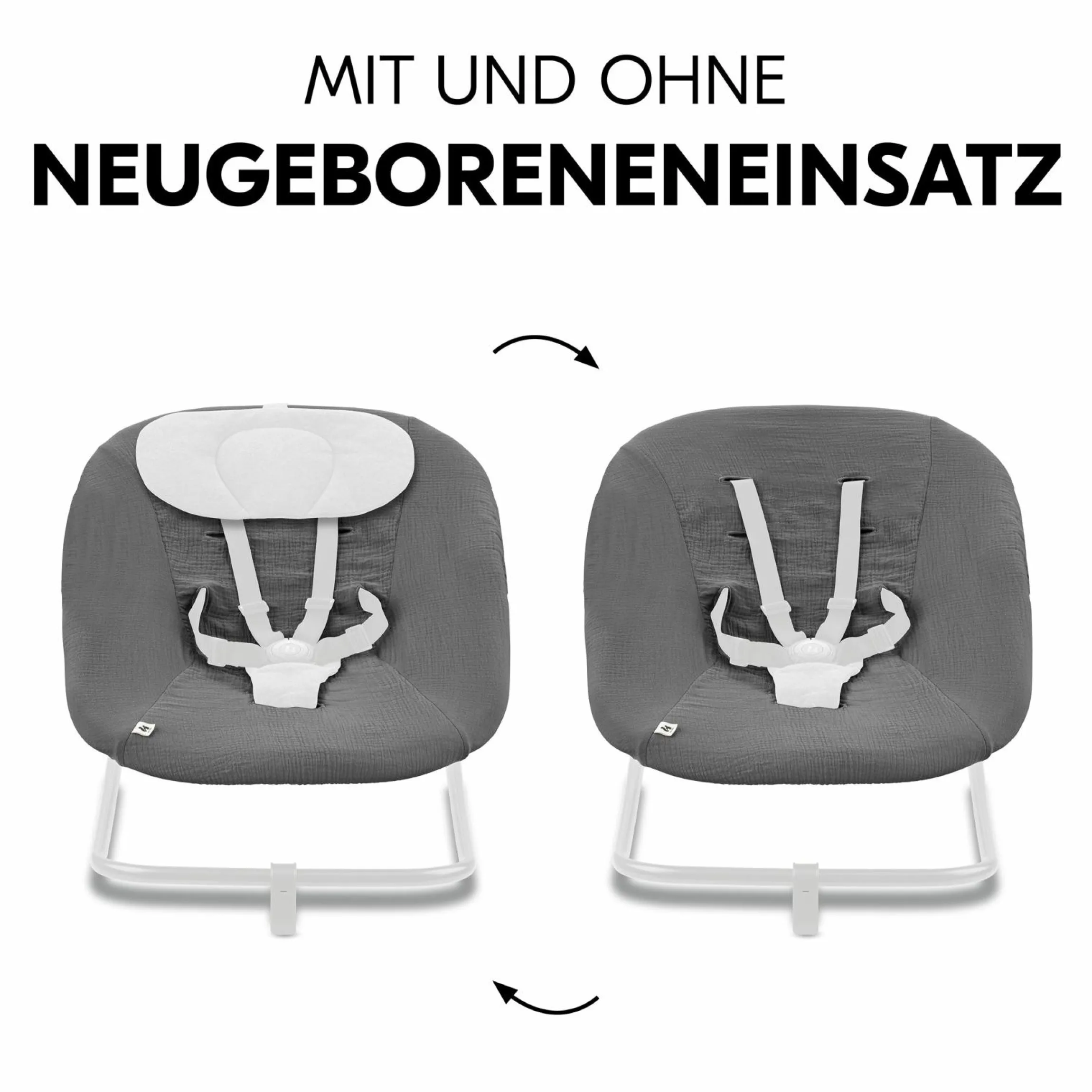 Bezug für Highchair Bouncer (atmungsaktiv & einfach waschbar) - Dark Grey