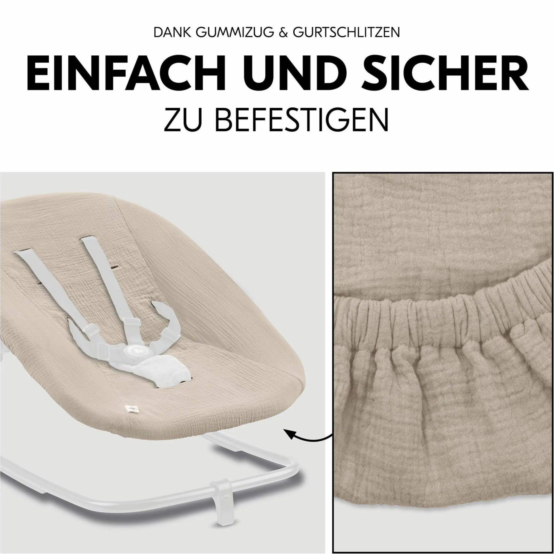Bezug für Highchair Bouncer (atmungsaktiv & einfach waschbar) - Beige