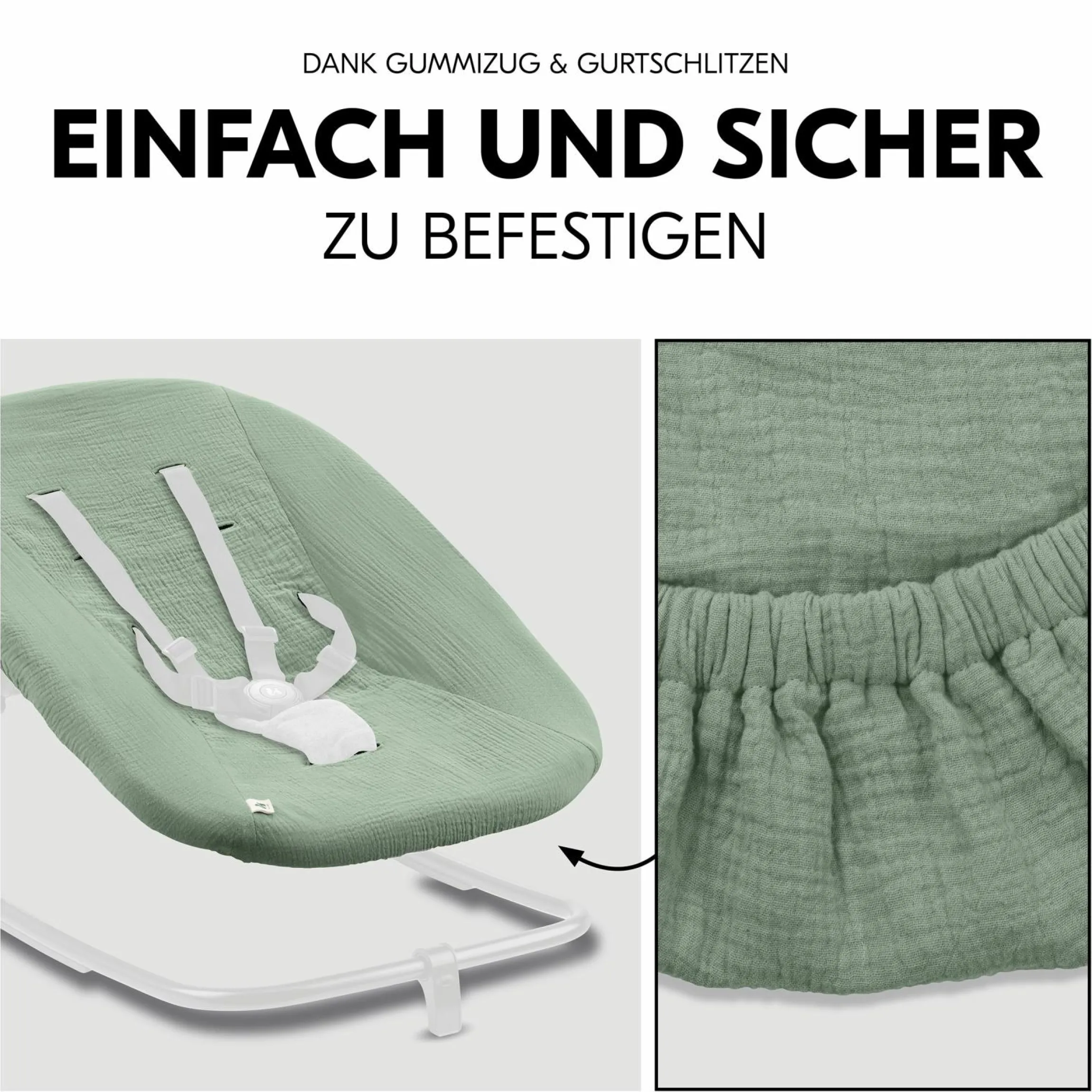 Bezug für Highchair Bouncer (atmungsaktiv & einfach waschbar) - Sage