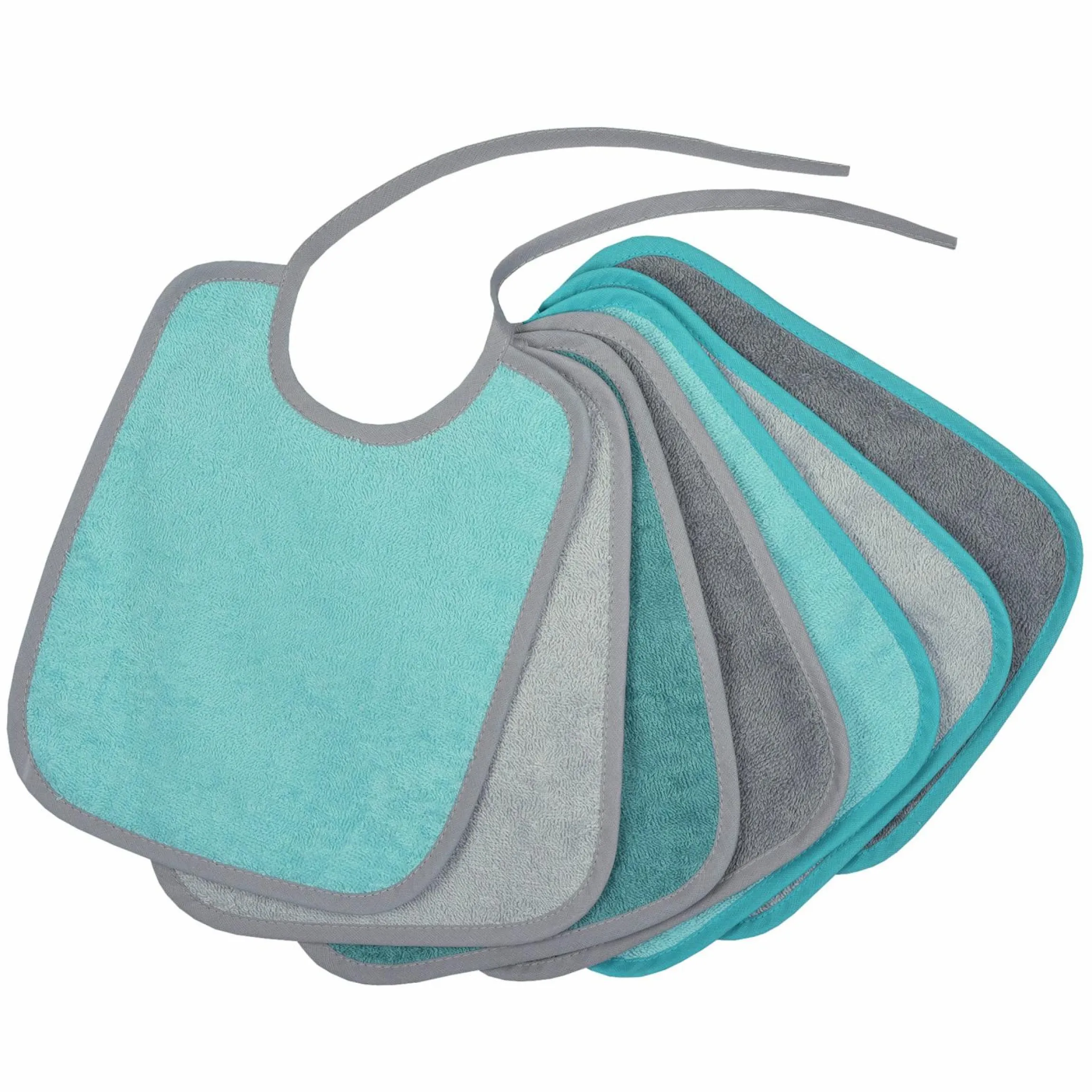 Binde-Lätzchen 7er Pack - Grau-Mint