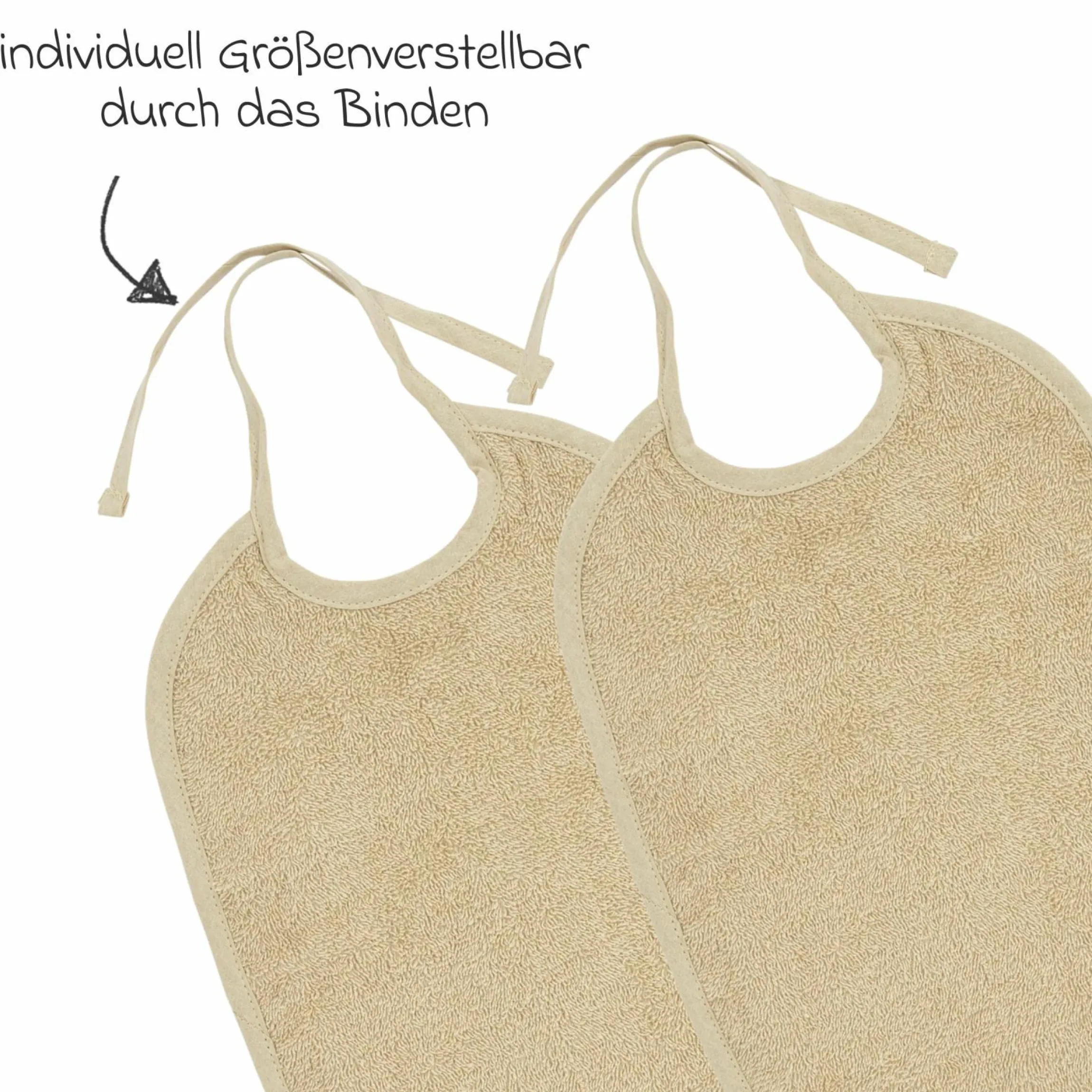 Binde-Lätzchen 2er Pack - Sand