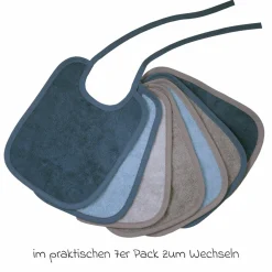 Binde-Lätzchen 7er Pack 20 x 25 cm - Stahlblau-Grau