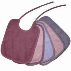 Binde-Lätzchen 5er Pack 25 x 30 cm - Altrosa-Grau