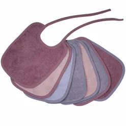 Binde-Lätzchen 7er Pack 20 x 25 cm - Altrosa-Grau