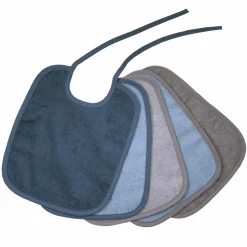Binde-Lätzchen 5er Pack 25 x 30 cm - Stahlblau-Grau