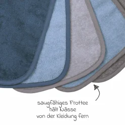 Binde-Lätzchen 5er Pack 25 x 30 cm - Stahlblau-Grau