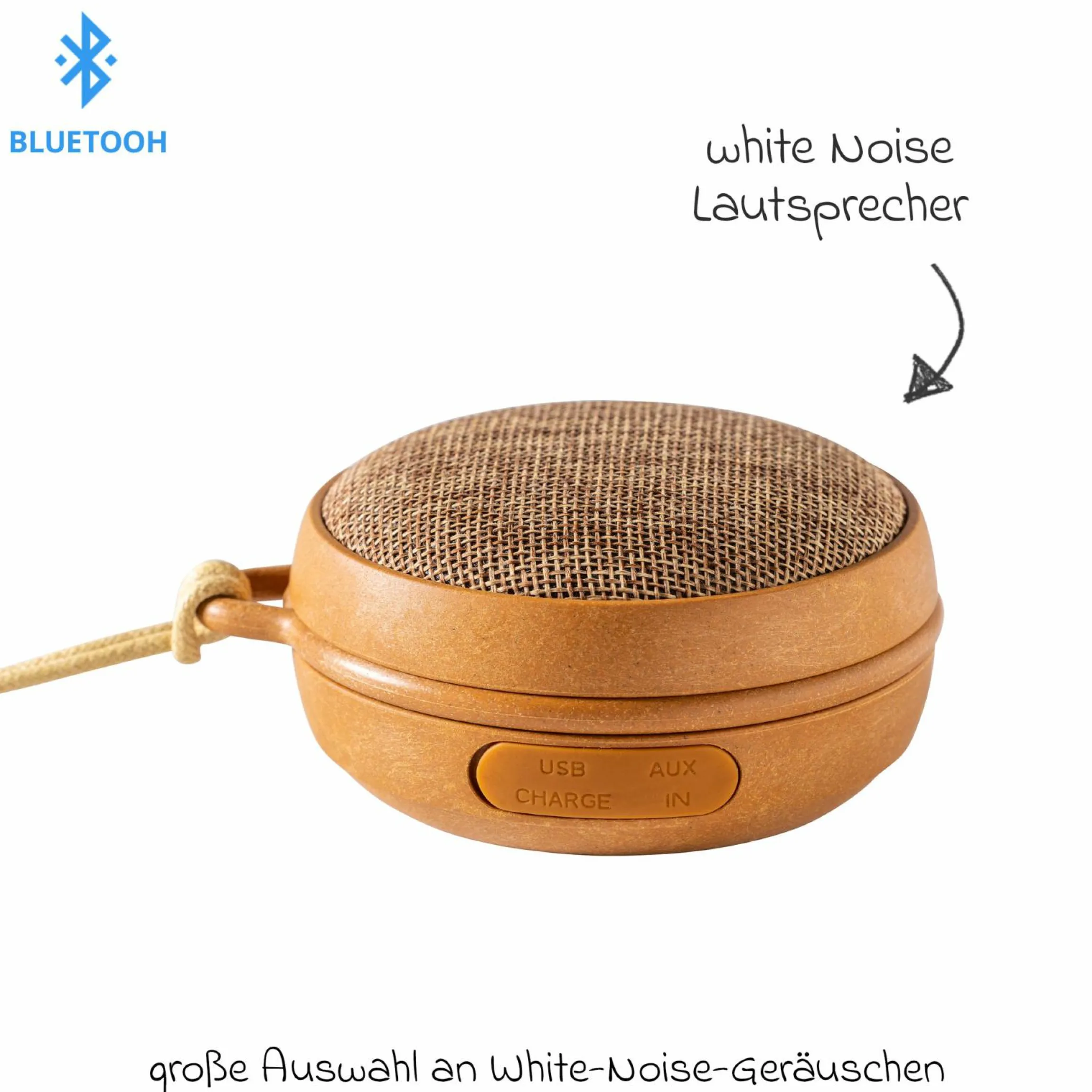 Bluetooth Lautsprecher White Noise Echo01 mit 10 Klängen - Wood