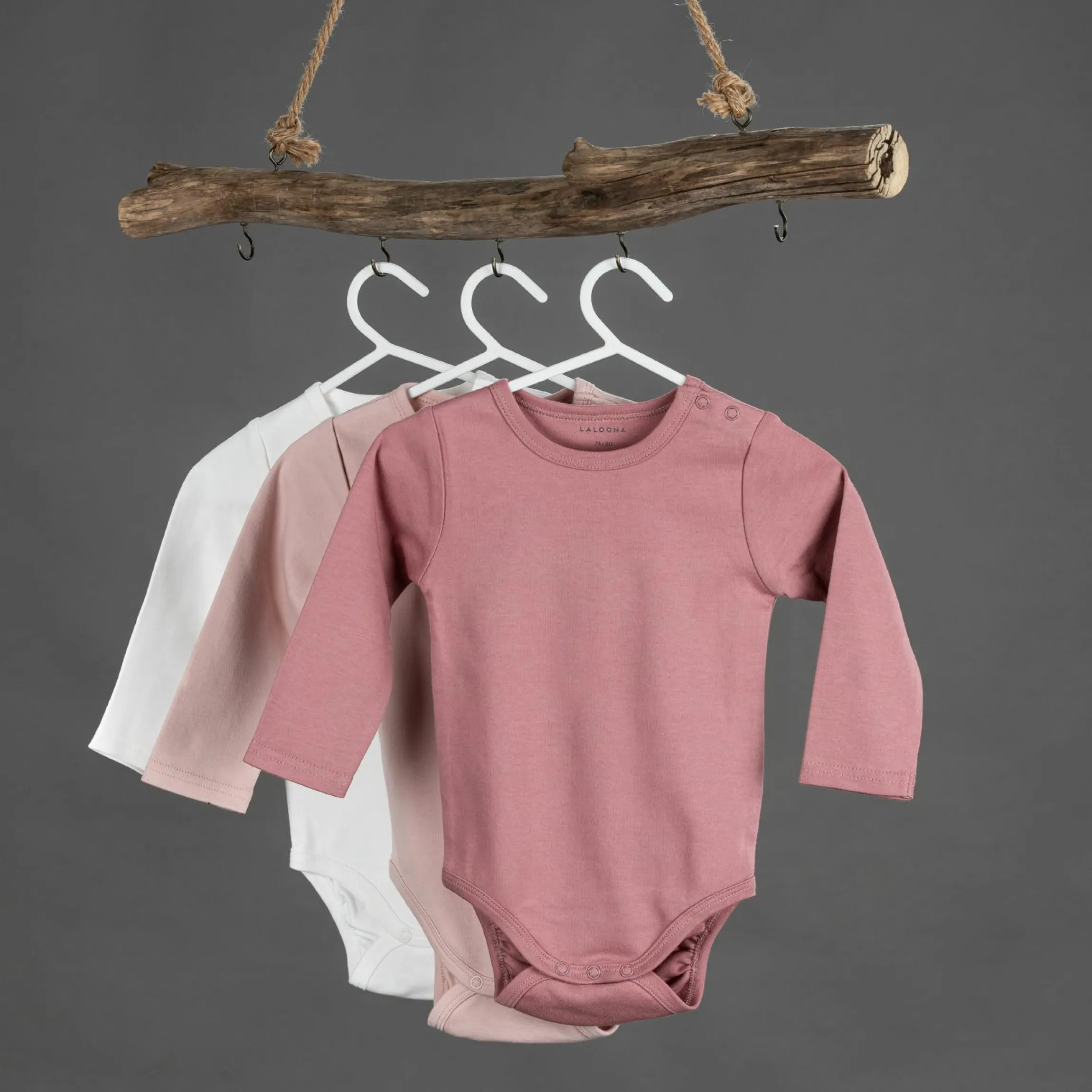 Body Langarm 6er Pack - Beere Grau - Gr. 98