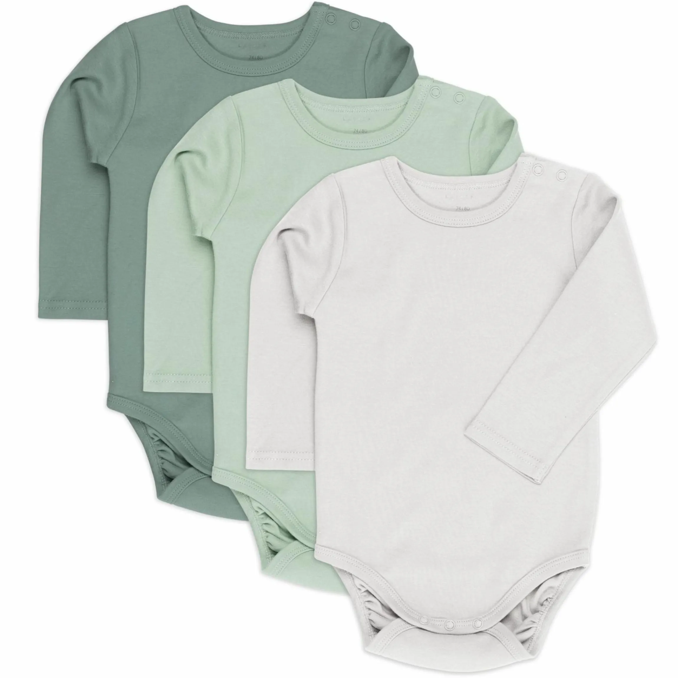 Body Langarm 3er Pack - Grün - Gr. 74/80