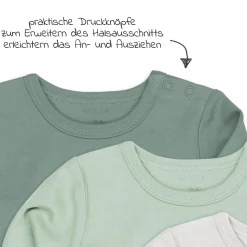 Body Langarm 3er Pack - Grün - Gr. 74/80