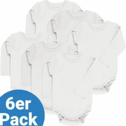 Body Langarm 6er Pack - Weiß - Gr. 86/92