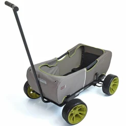 Bollerwagen Eco Mobil Forest Green - faltbar mit Dach, Transportwagen & Handwagen für 2 Kinder