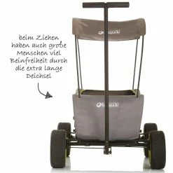 Bollerwagen Eco Mobil Forest Green - faltbar mit Dach, Transportwagen & Handwagen für 2 Kinder