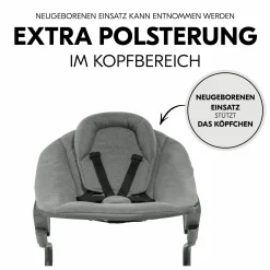 Bouncer 2in1 Premium (verstellbarer Neugeborenenaufsatz & Wippe) für Alpha & Beta Hochstuhl - Dark Grey