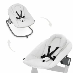 Bouncer 2in1 Premium (verstellbarer Neugeborenenaufsatz & Wippe) für Alpha & Beta Hochstuhl - Light Grey